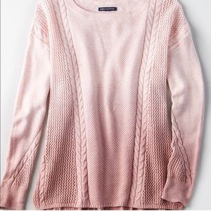 American Eagle Pink Ombré Knit Sweater